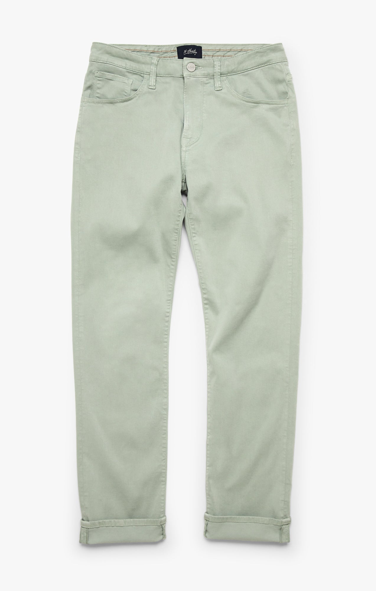 Courage Straight Leg Pants In Iceberg Green Twill