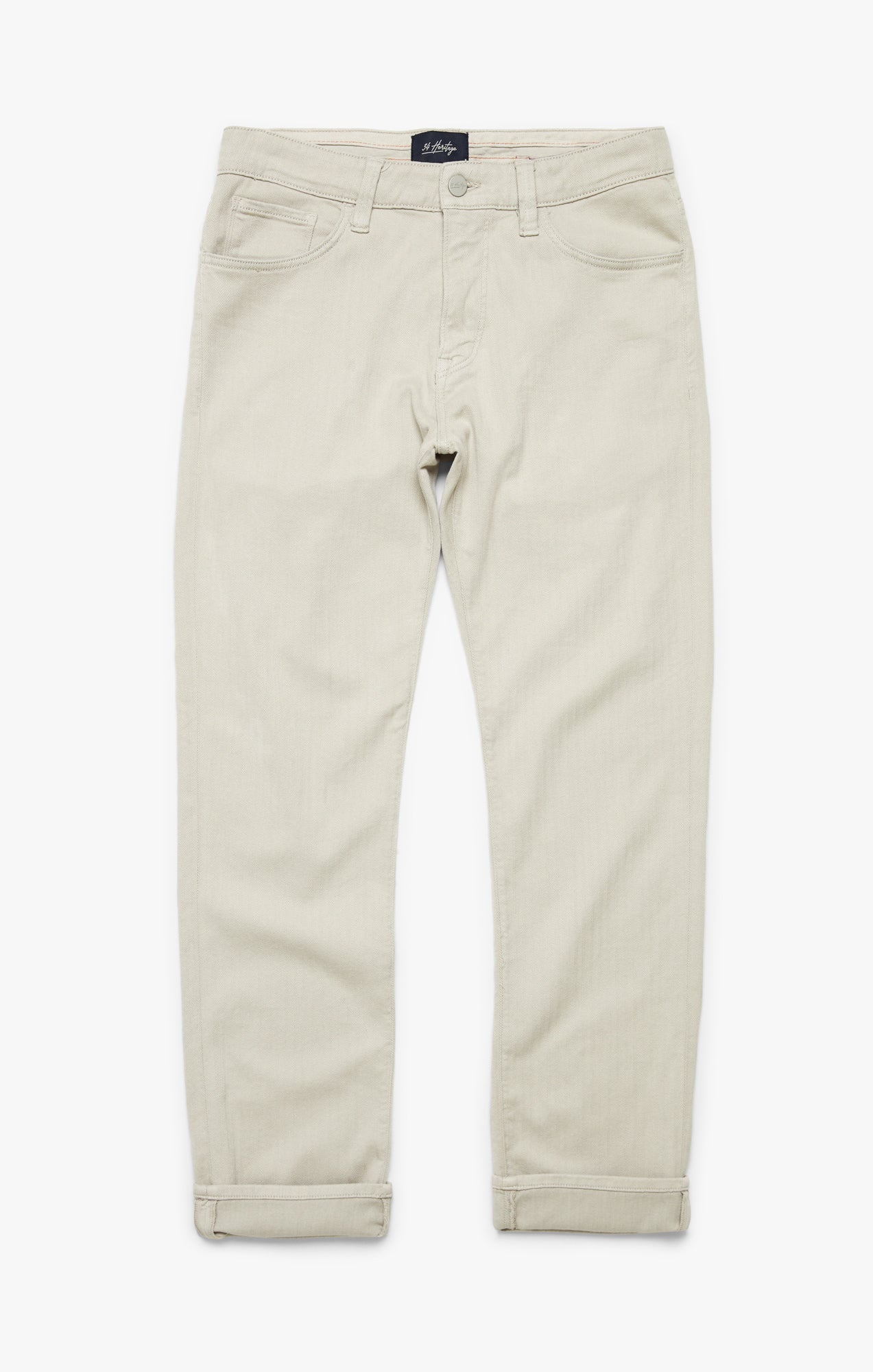 Courage Straight Leg Pants In Oyster Herringbone