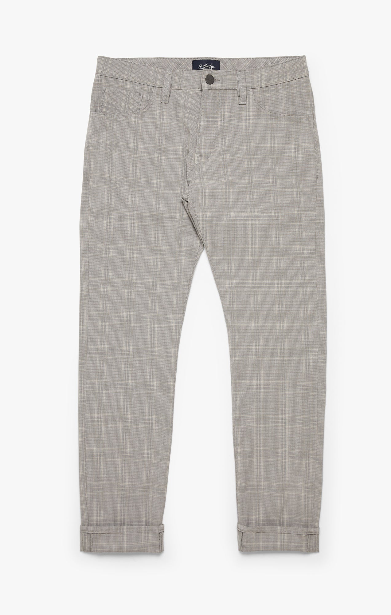 Courage Straight Leg Pants In Grey Checked