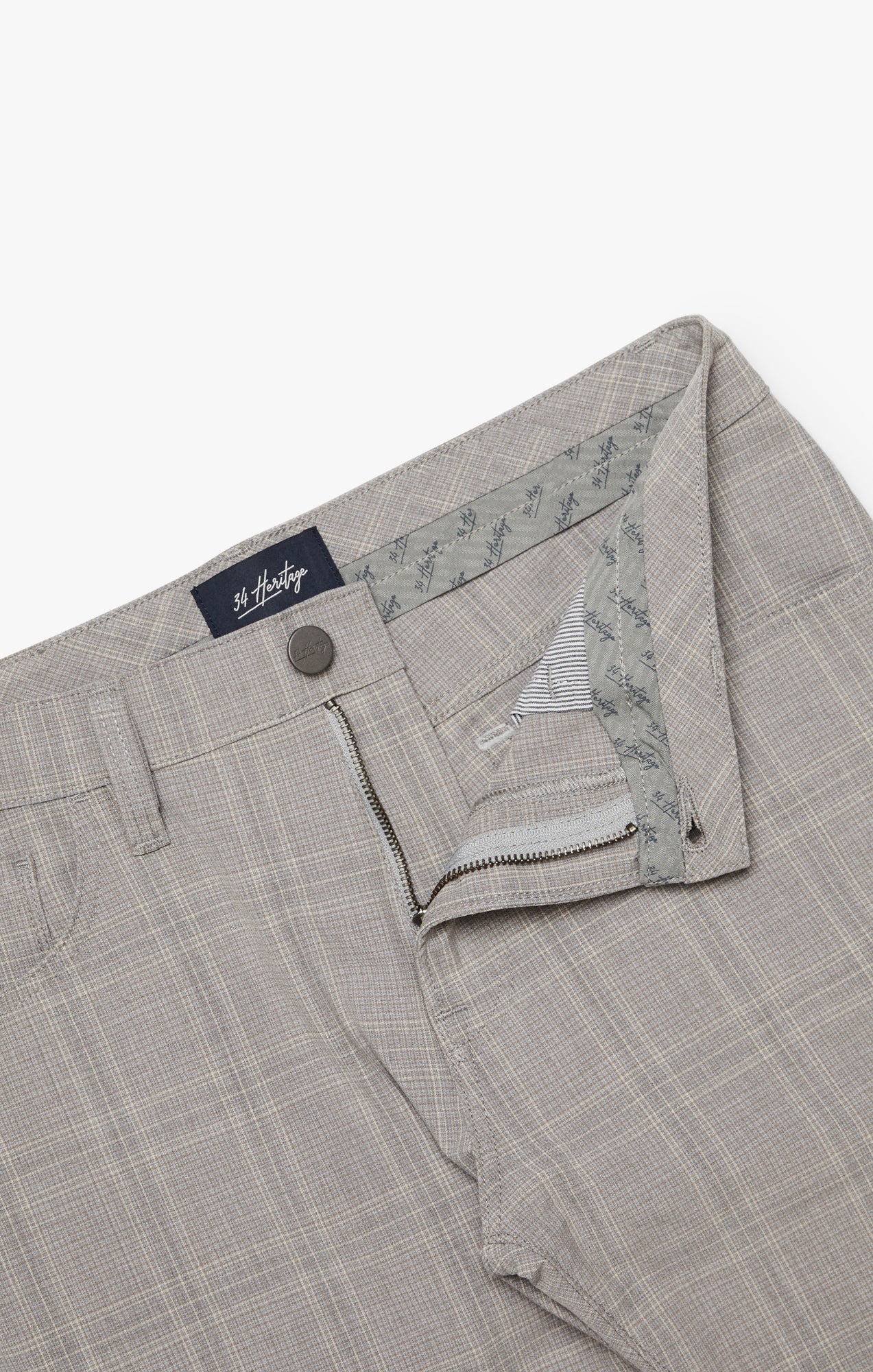 Courage Straight Leg Pants In Grey Checked