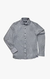 Leaf Design Shirt Grey Melange