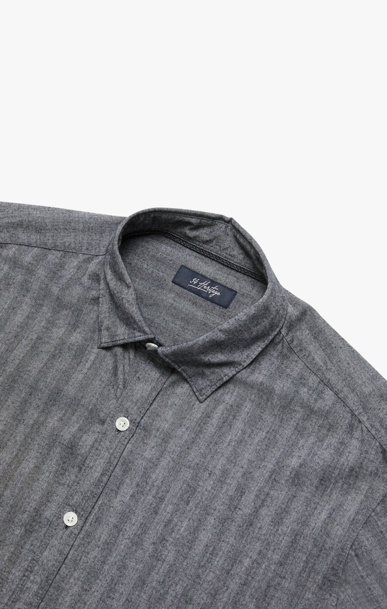 Herringbone Shirt In Anthracite Melange