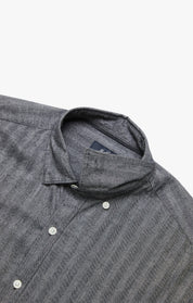 Herringbone Shirt In Anthracite Melange