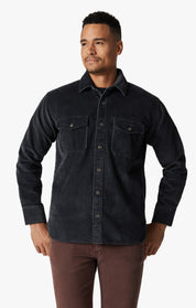 Corduroy Overshirt In Iron Gate