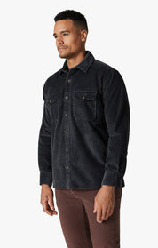 Corduroy Overshirt In Iron Gate