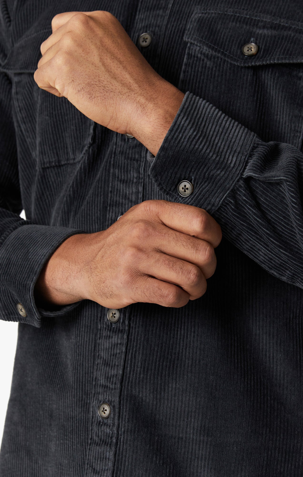 Corduroy Overshirt In Iron Gate