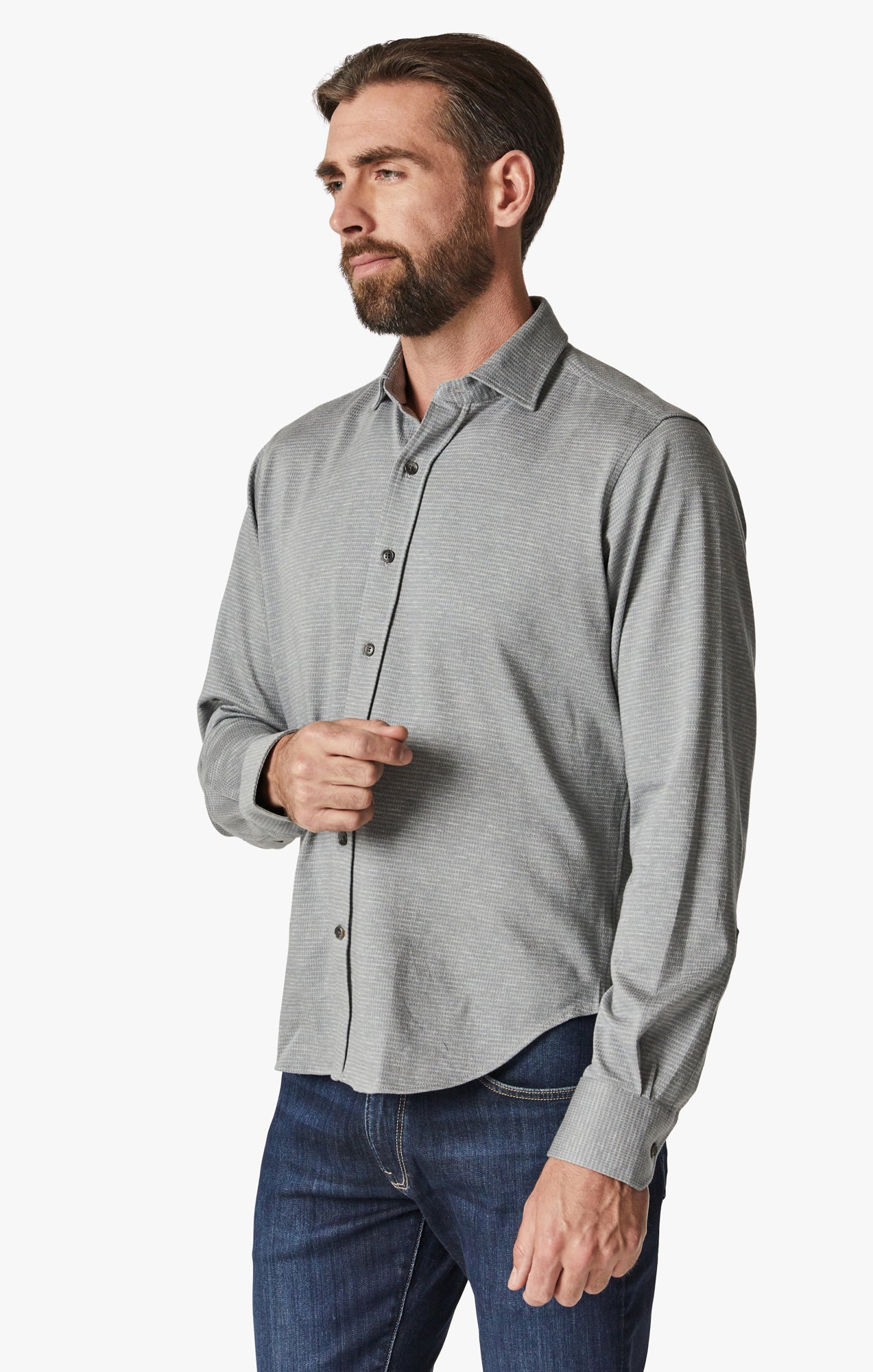 Structured Shirt In Lt Grey