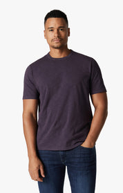 Slub Crew Neck T-Shirt In Sweet Grape