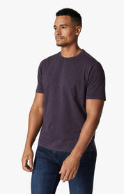 Slub Crew Neck T-Shirt In Sweet Grape