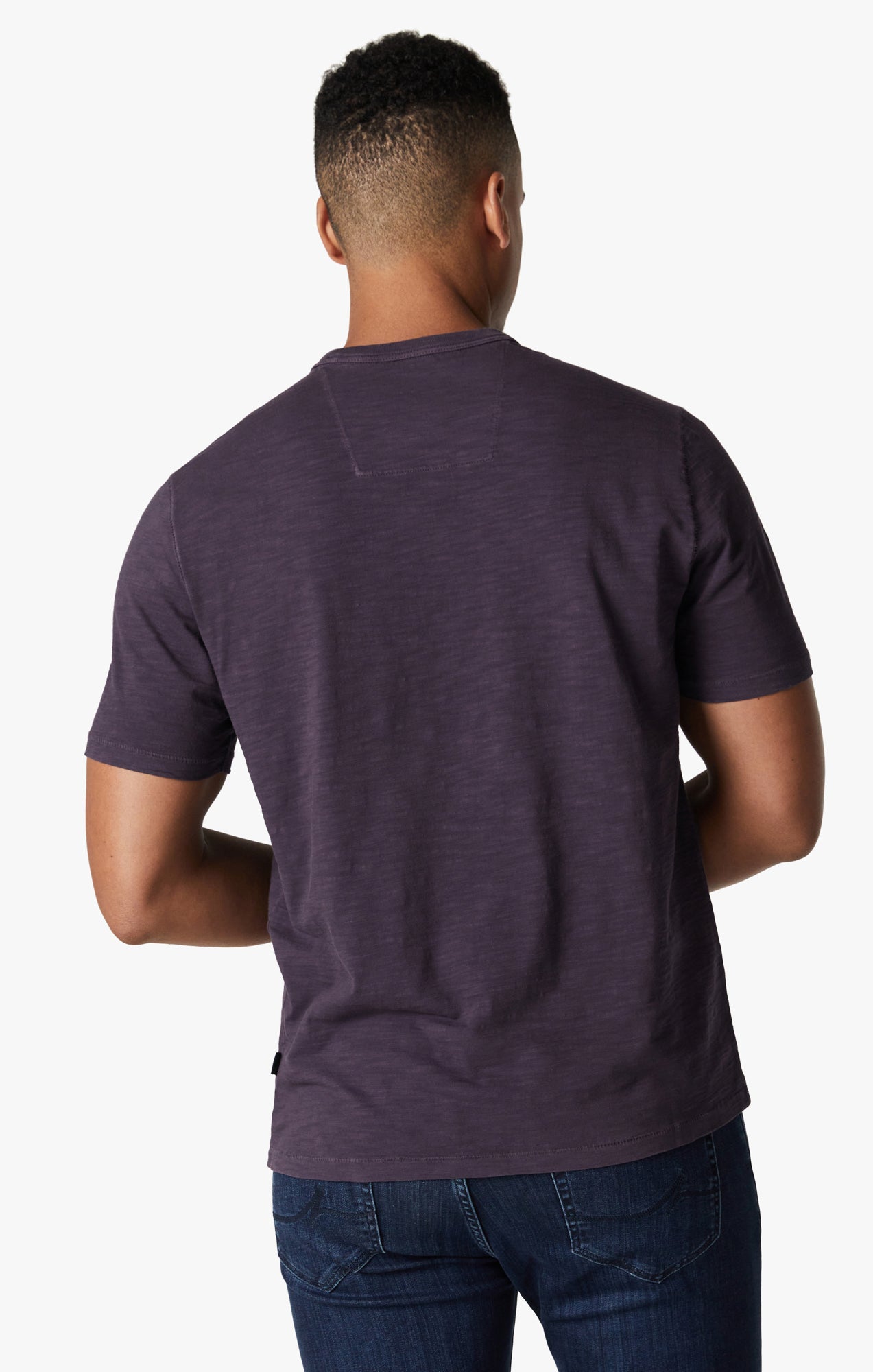 Slub Crew Neck T-Shirt In Sweet Grape