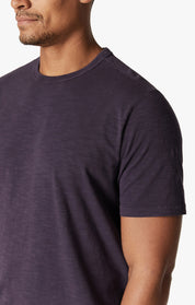 Slub Crew Neck T-Shirt In Sweet Grape