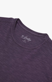 Slub Crew Neck T-Shirt In Sweet Grape