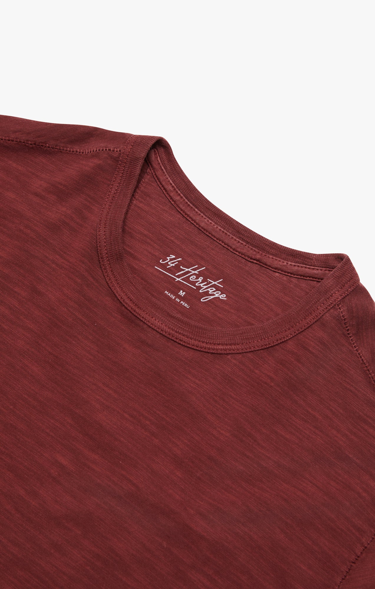 Slub Crew Neck T-Shirt In Port Image 8