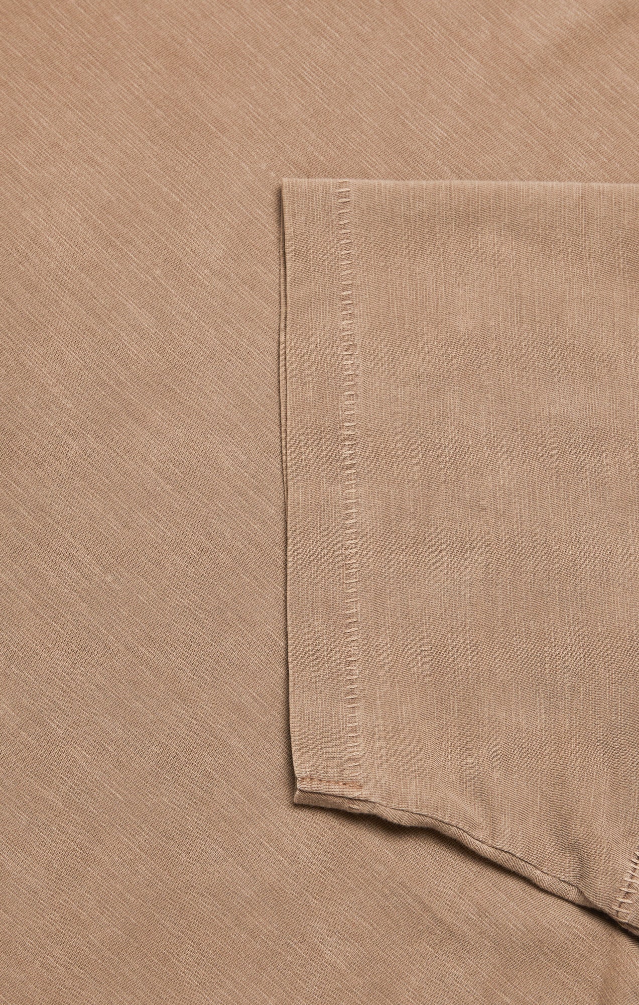 Slub Crew Neck T-Shirt In Walnut
