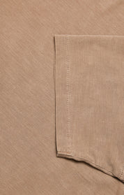 Slub Crew Neck T-Shirt In Walnut