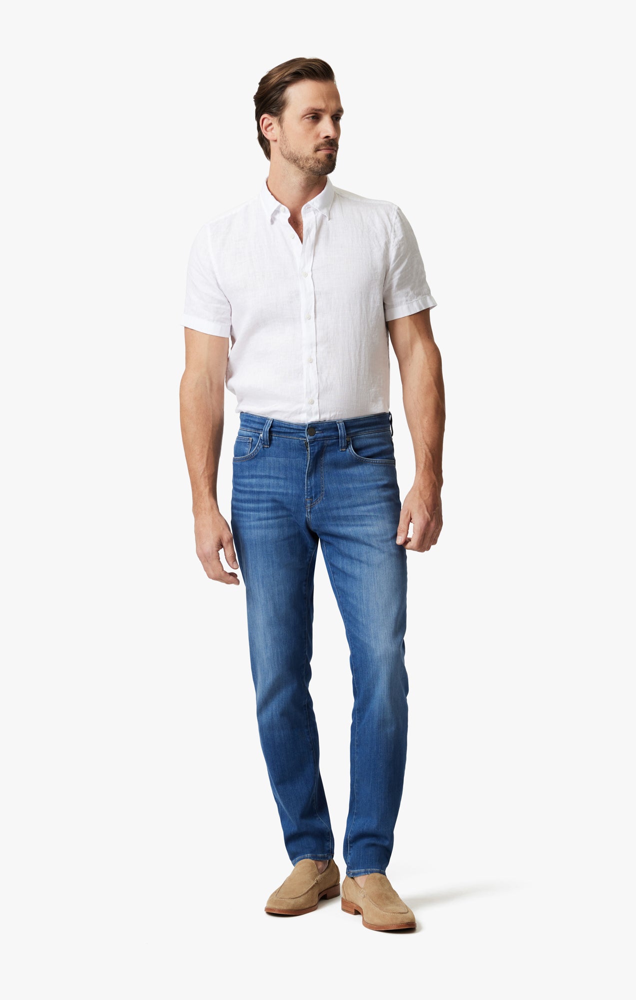 Champ Athletic Fit Jeans In Sky Refined