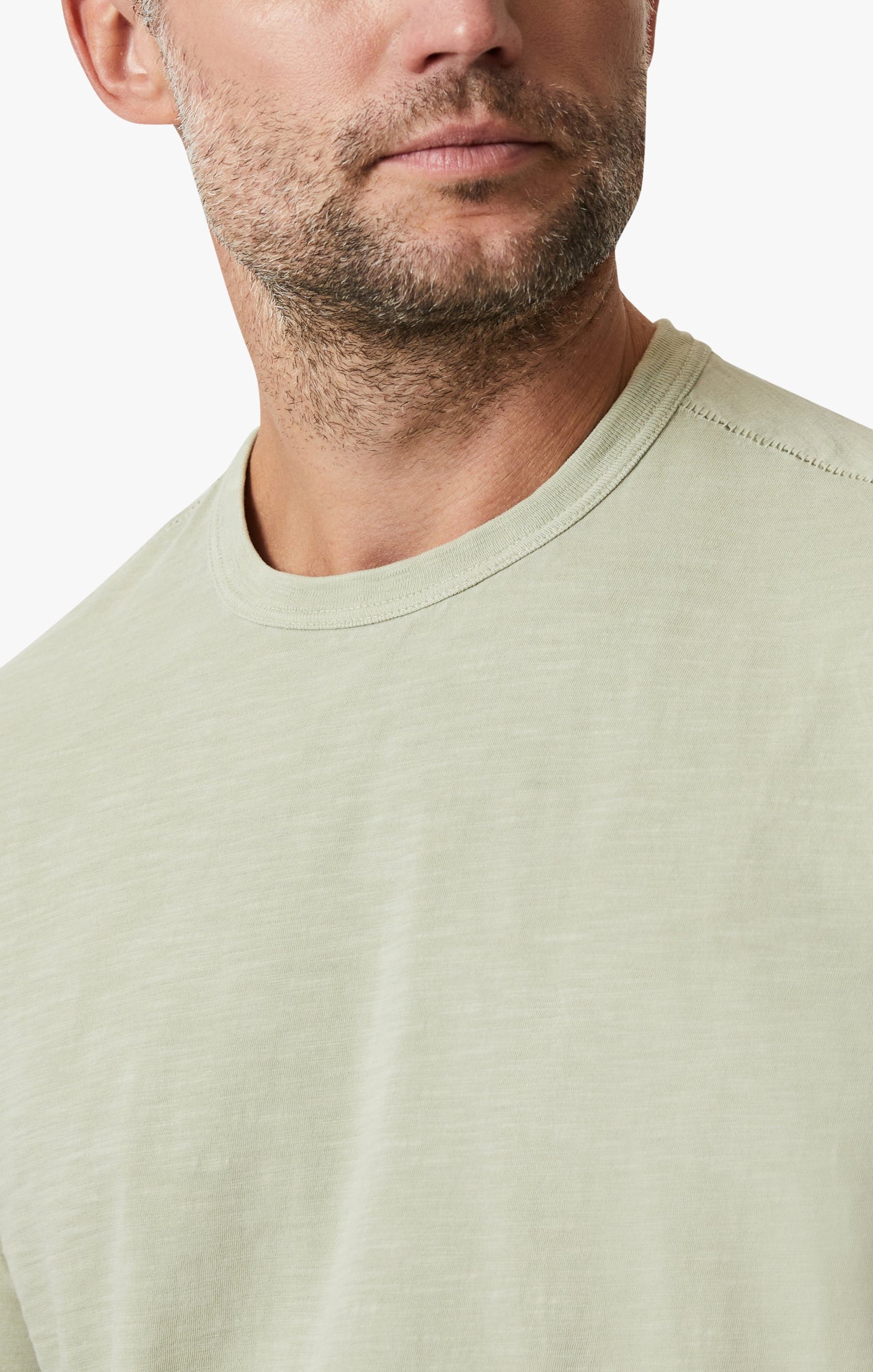 Slub Crew Neck T-Shirt In Sage