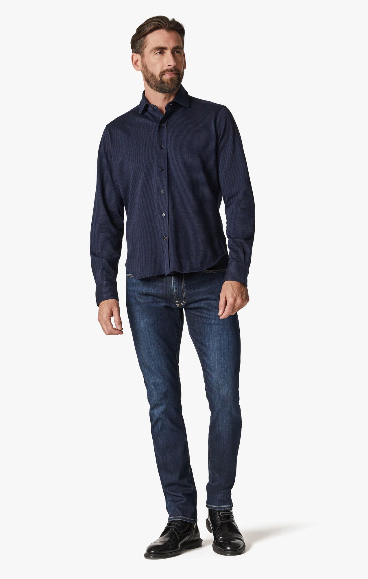 Structured Shirt In Navy Blue