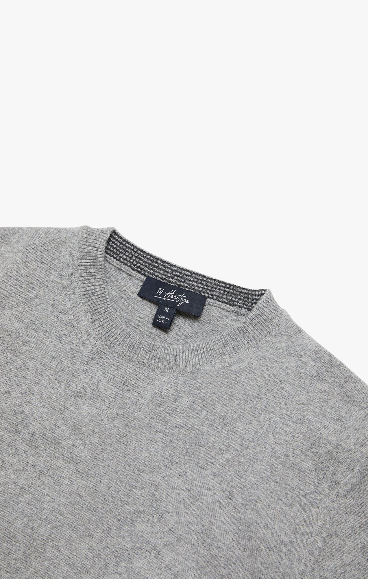 Cashmere Crew Neck Sweater In Grey Melange Image 7