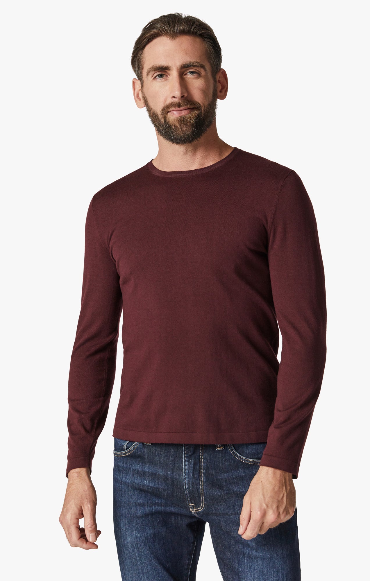 Crew Neck Sweater In Decadent Chocolate