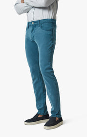 Cool Tapered Leg Pants In Blue Fusion Brushed Twill