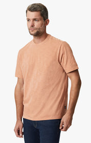 Slub Crew Neck T-Shirt In Melon