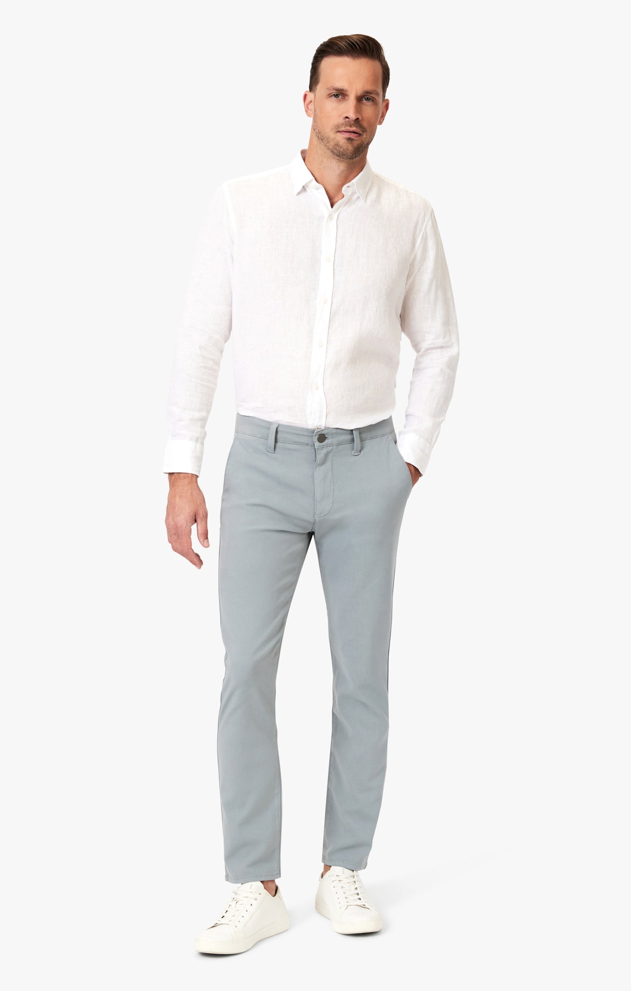 Verona Slim Leg Chino Pants In Citadel High Flyer