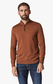 Quarter Zip Sweater In Tortoise Shell