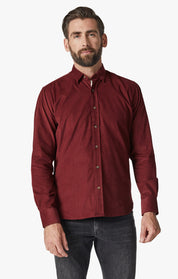 Corduroy Shirt In Bordeaux