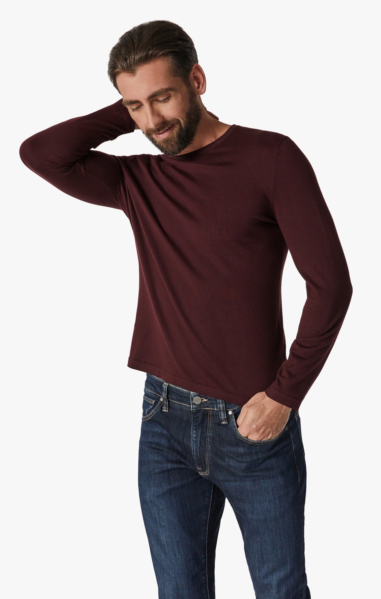 Crew Neck Sweater In Decadent Chocolate