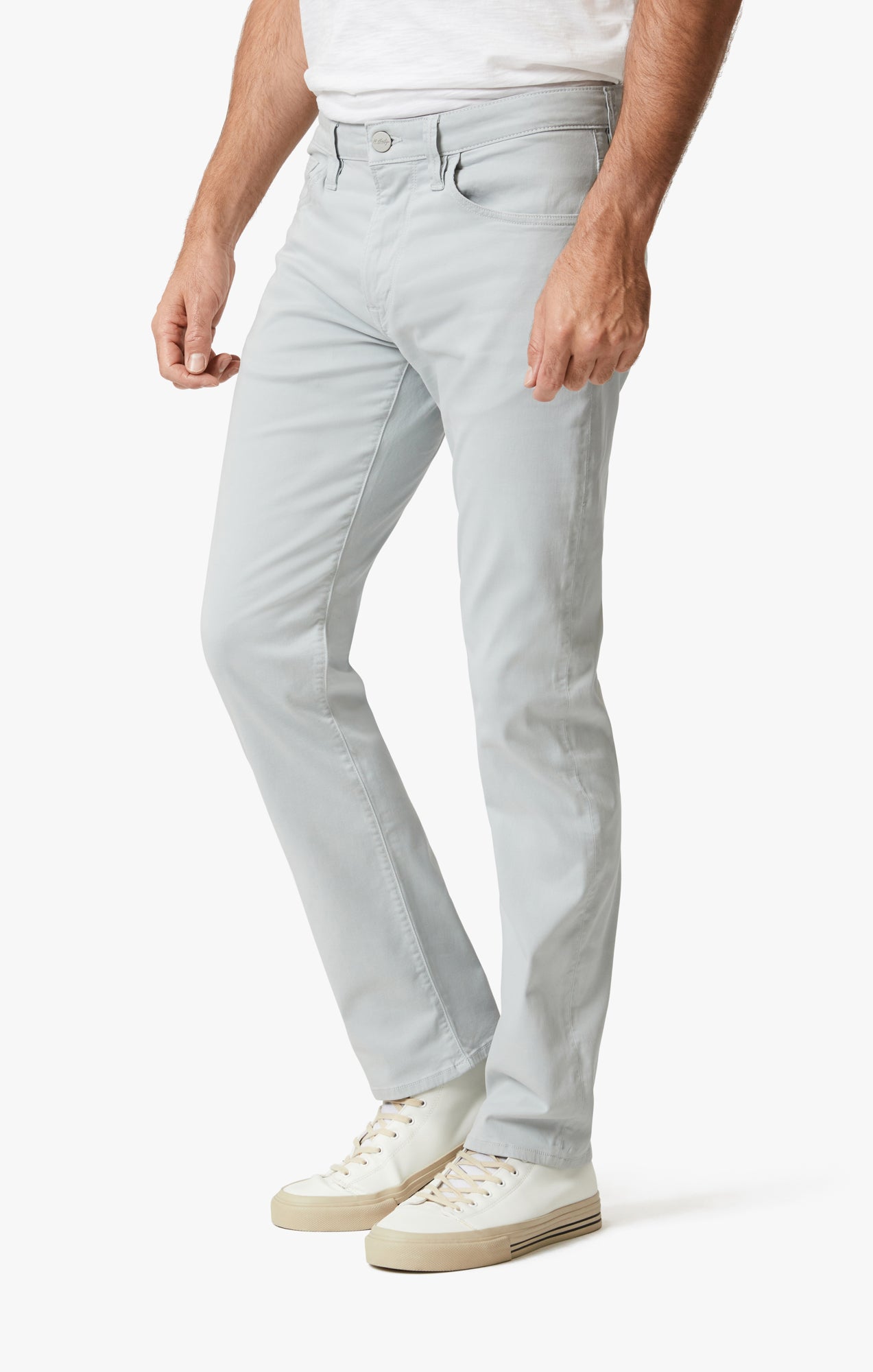 Cool Tapered Leg Pants In Pearl Twill