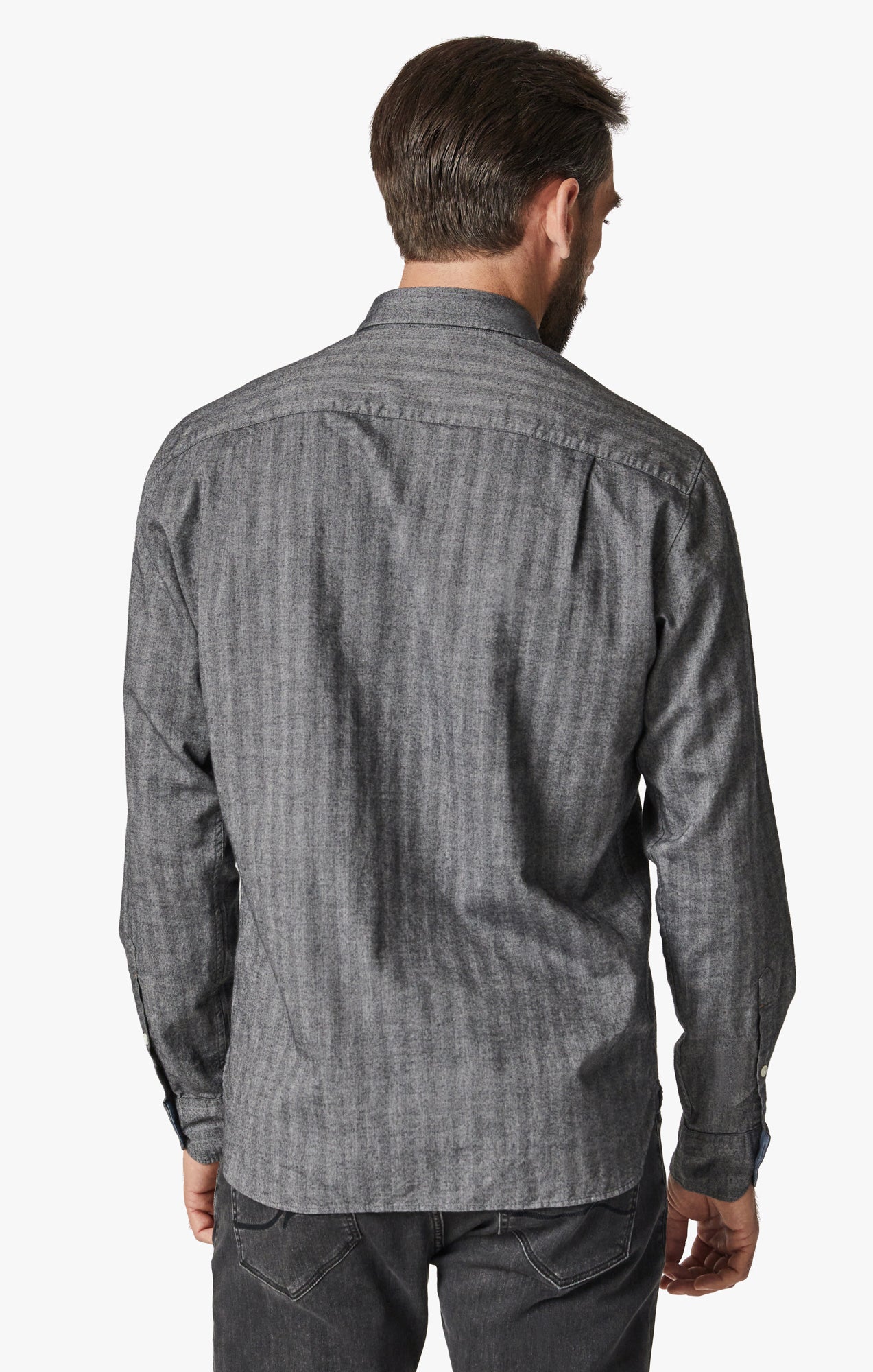 Herringbone Shirt In Anthracite Melange