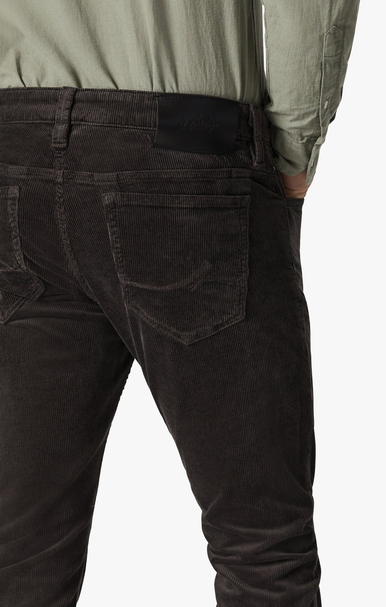 Cool Tapered Leg Pants In Dark Brown Cord