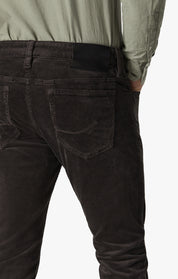 Cool Tapered Leg Pants In Dark Brown Cord