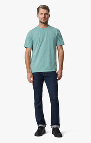 Slub Crew Neck T-Shirt In Iceberg Green
