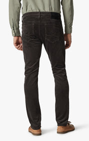 Cool Tapered Leg Pants In Dark Brown Cord