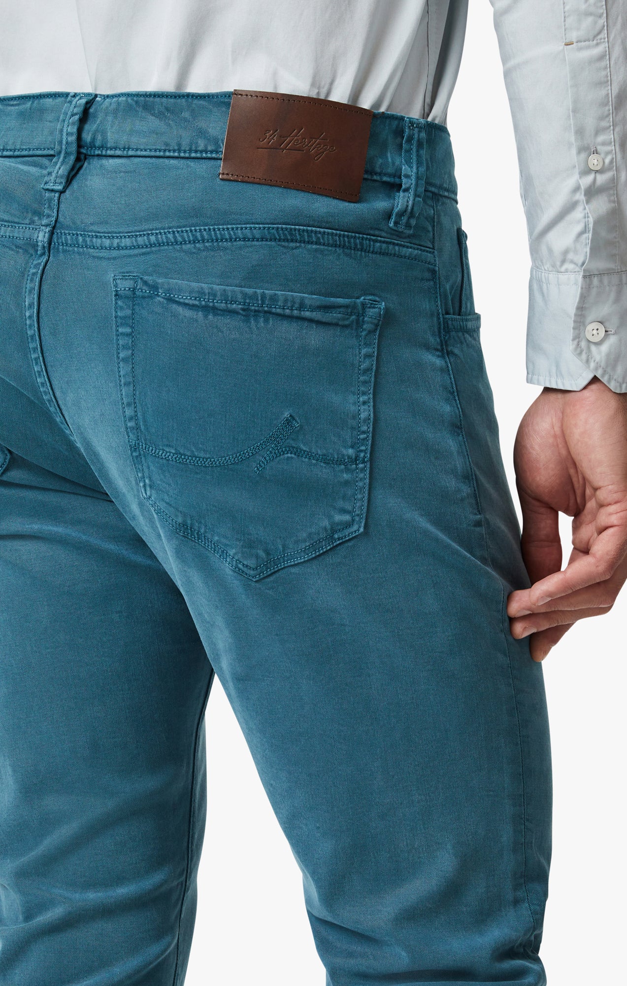 Cool Tapered Leg Pants In Blue Fusion Brushed Twill