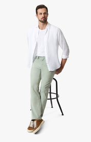 Charisma Relaxed Straight Leg Pants In Iceberg Green Twill