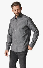 Herringbone Shirt In Anthracite Melange