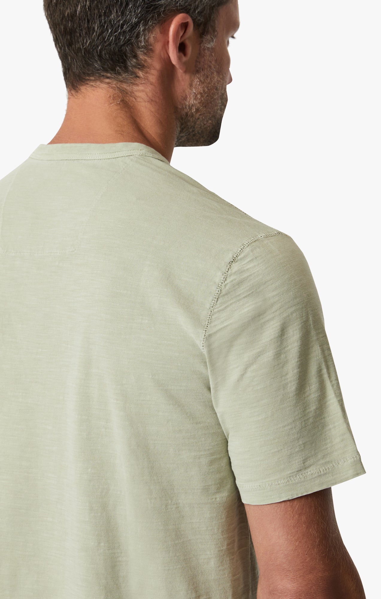 Slub Crew Neck T-Shirt In Sage