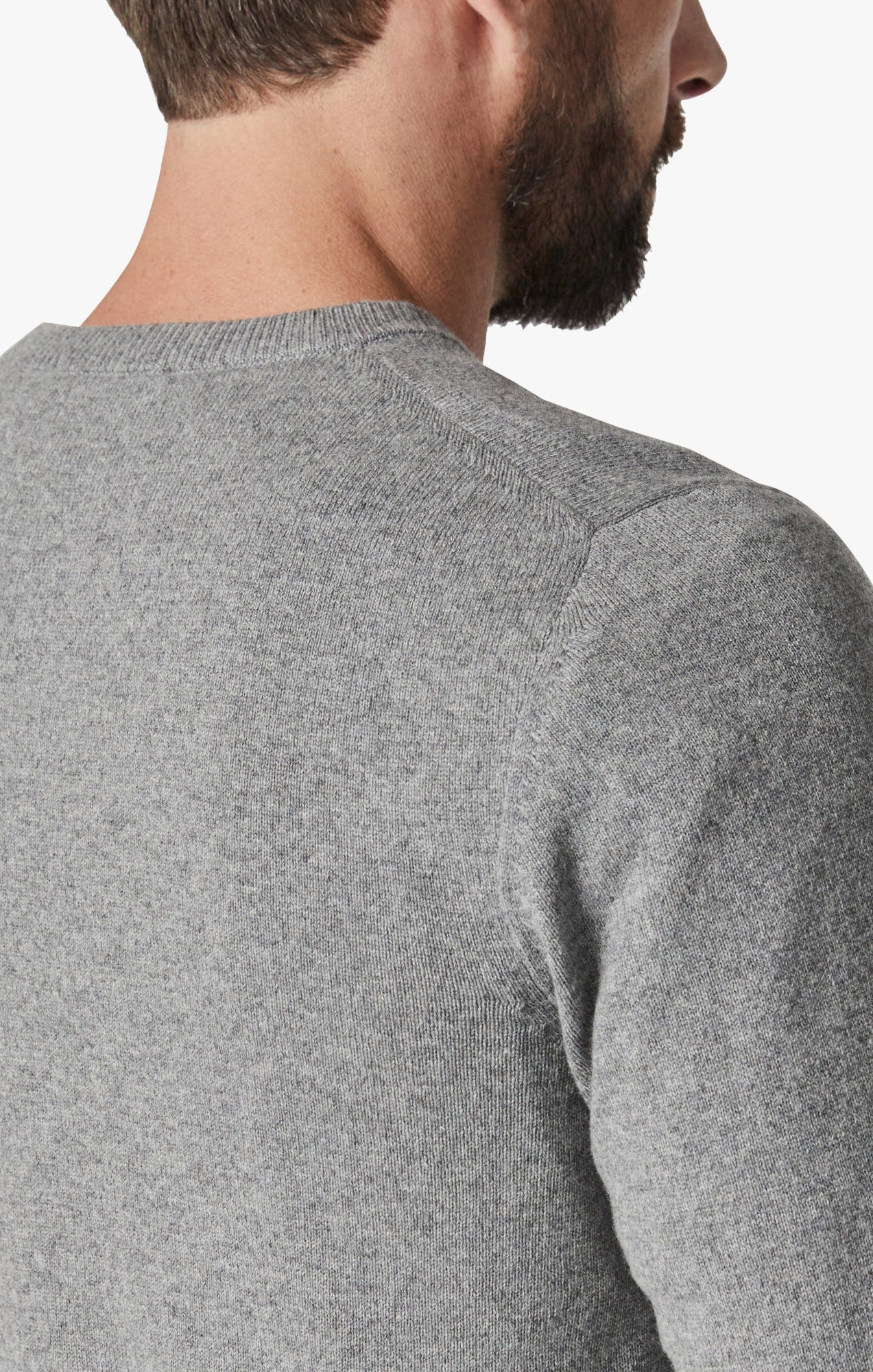 Cashmere Crew Neck Sweater In Grey Melange Image 6
