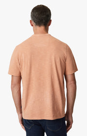 Slub Crew Neck T-Shirt In Melon