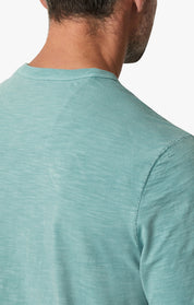 Slub Crew Neck T-Shirt In Iceberg Green