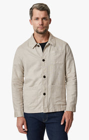 Herringbone Overshirt In Beige