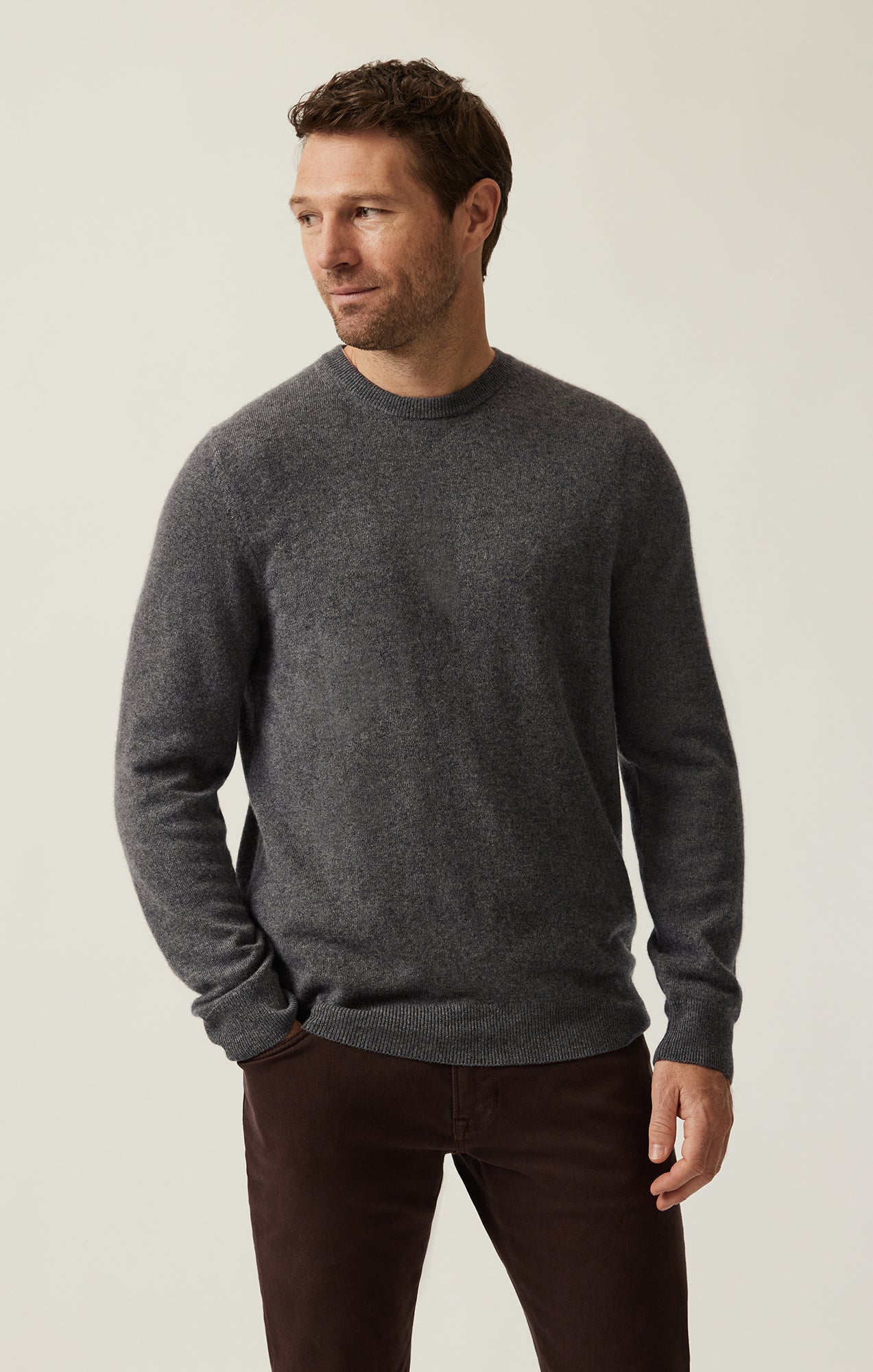 Cashmere crew neck sweater mens best sale