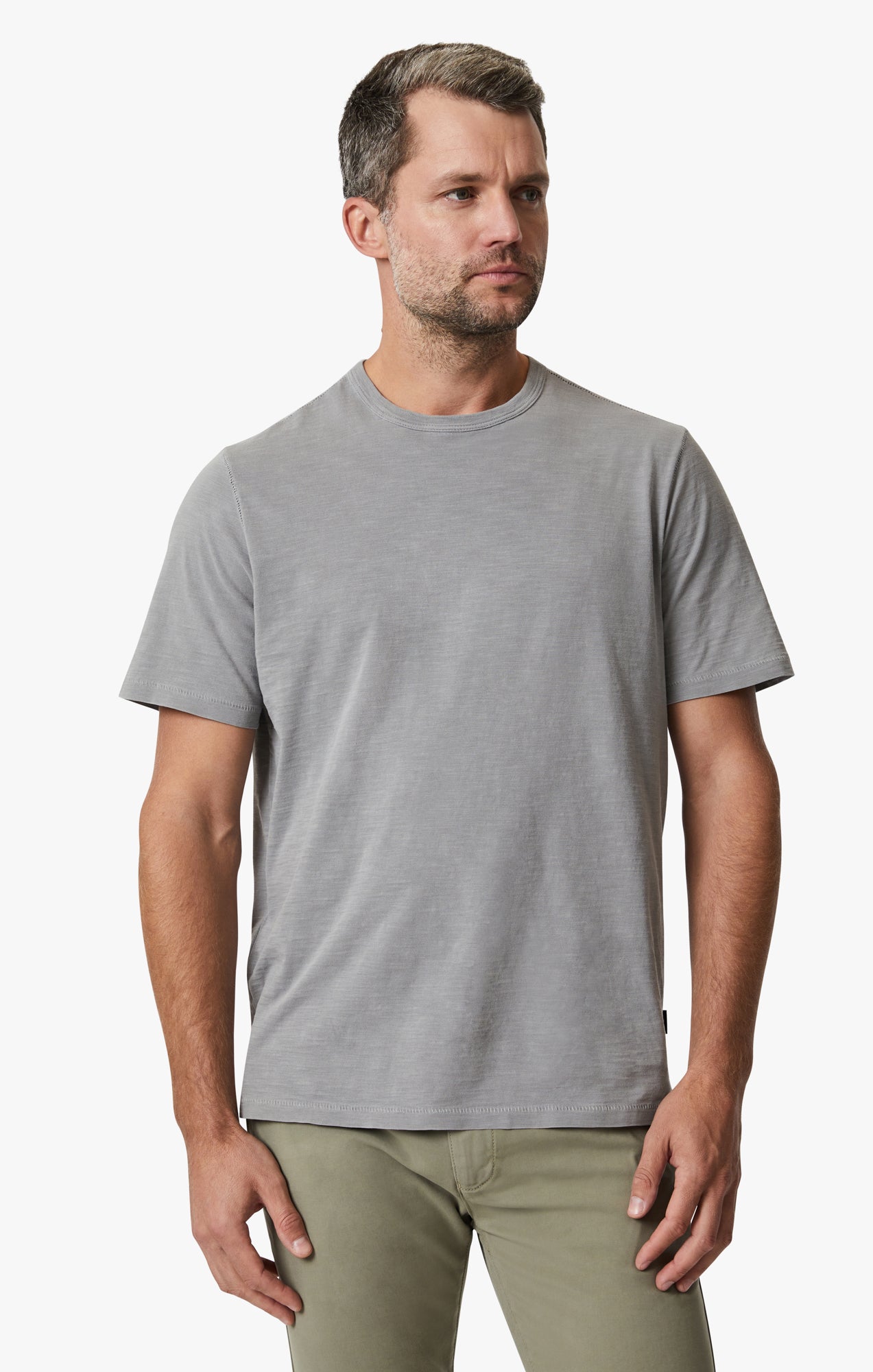 Grey crew neck t shirt on sale