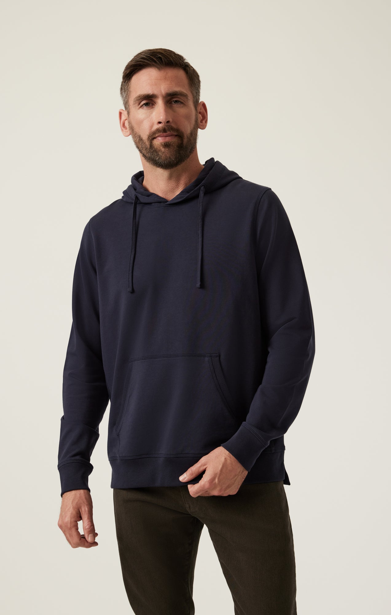 34 Heritage Men s French Terry Hoodie In Grey Melange