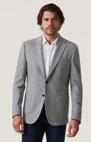 Matteo Pique Blazer in Grey Melange