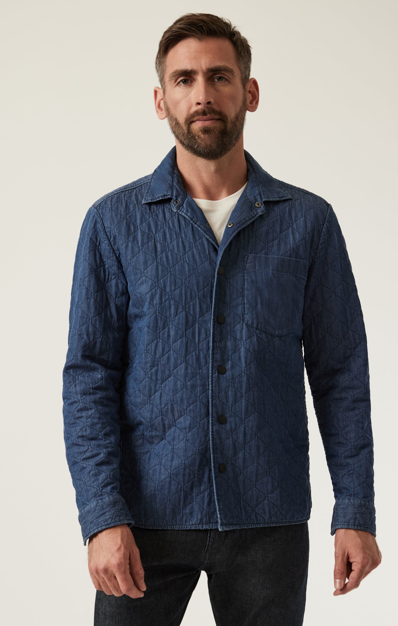 31さん♡Cottontwill Over Shirts 34 Heritage Men's Denim Quilted Overshirt In Indigo – 34 Heritage