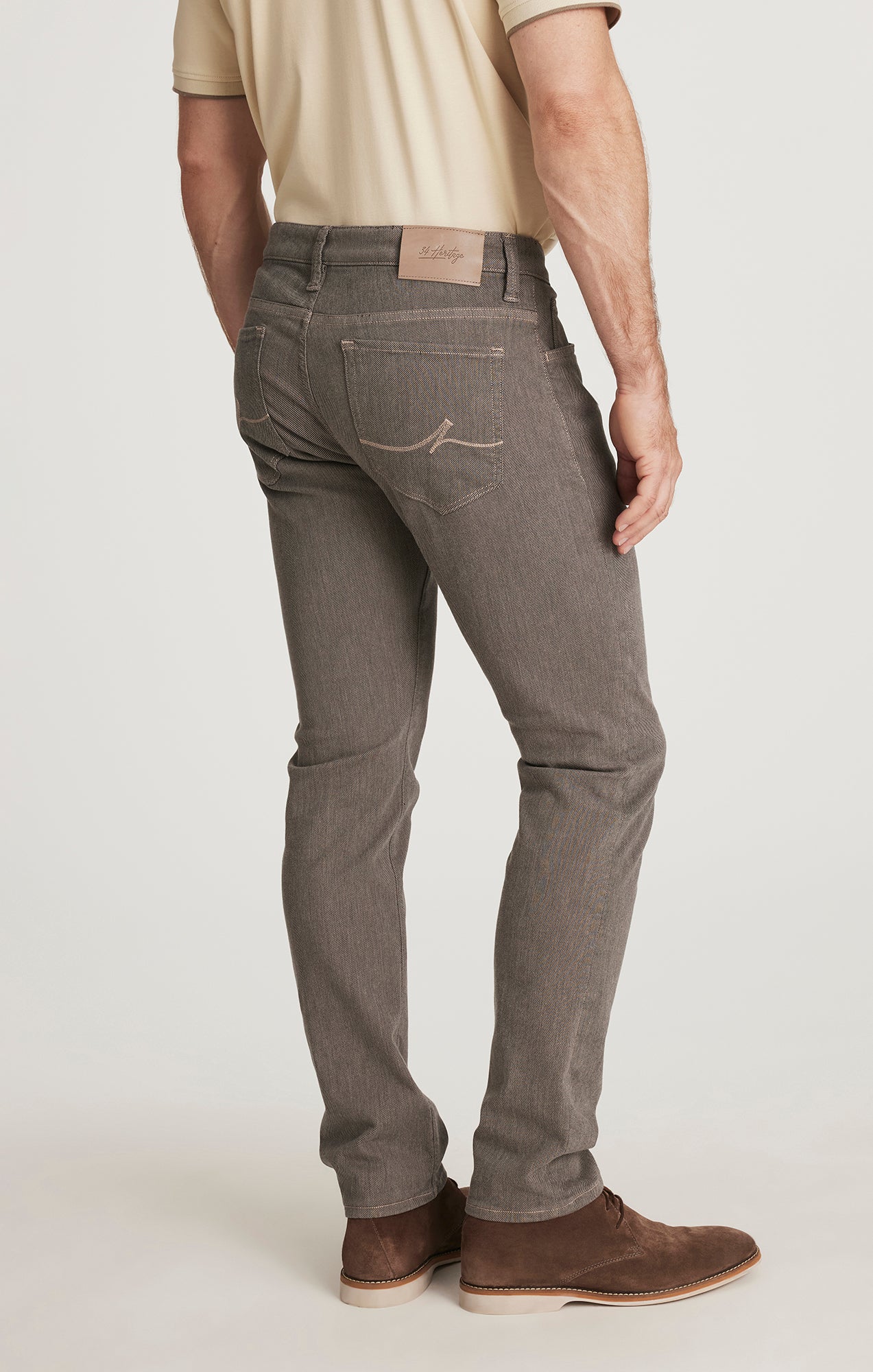 Cool Tapered Leg Pants in Dove Grey Diagonal